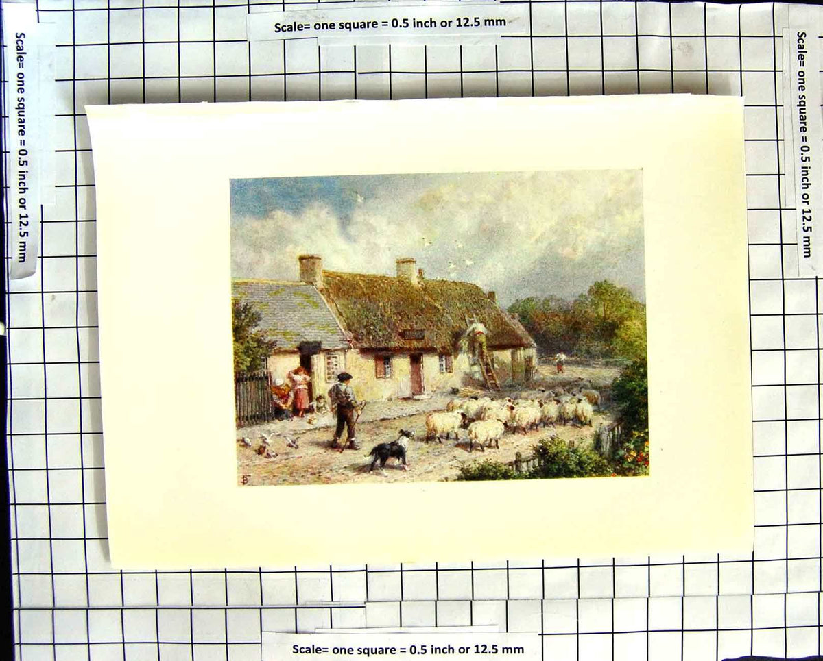 Original Old Antique Print C1907 Plate Morland Birthplace Burns Ayr Scotland