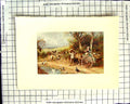 Original Old Antique Print C1907 Colour Plate Morland Hunting Dogs Horse Cart