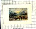 Original Old Antique Print C1907 Colour Plate Morland Sunset Scene Cattle River