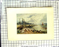 Original Old Antique Print C1907 Colour Plate Morland Scene River Thames Sheep