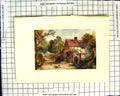 Original Old Antique Print View Surrey Cottage C1907 Colour Plate Morland 20th
