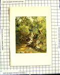 Original Old Antique Print C1907 Colour Plate Morland Waterfall Loch Achray