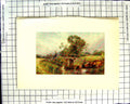 Original Old Antique Print C1907 Colour Plate Morland River Bridge Godalming