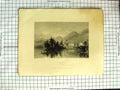 Old Antique Print America Bartlett 1838 View Caldwell Lake George Boats 19th