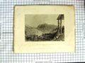 Original Old Antique Print America Bartlett 1837 Ruggle'S House Newburgh Hudson