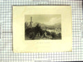 Original Old Antique Print America Bartlett 1837 Tomb Kosciusko River Yachts