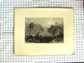 Original Old Antique Print 1837 Outlet Niagara River America Bartlett Engraving