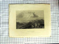 Original Old Antique Print America Bartlett Mount Jefferson Washington 1839
