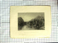 Original Old Antique Print 1839 Scene Highlands Lake George America Bartlett
