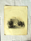 Original Old Antique Print America Bartlett View Capitol Washington White House