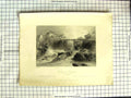 Old Antique Print 1840 Canada Birdge Sherbrooke River Bartlett Engraving 19th