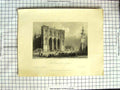 Original Old Antique Print Canada 1840 Exterior Cathedral Montreal Bartlett