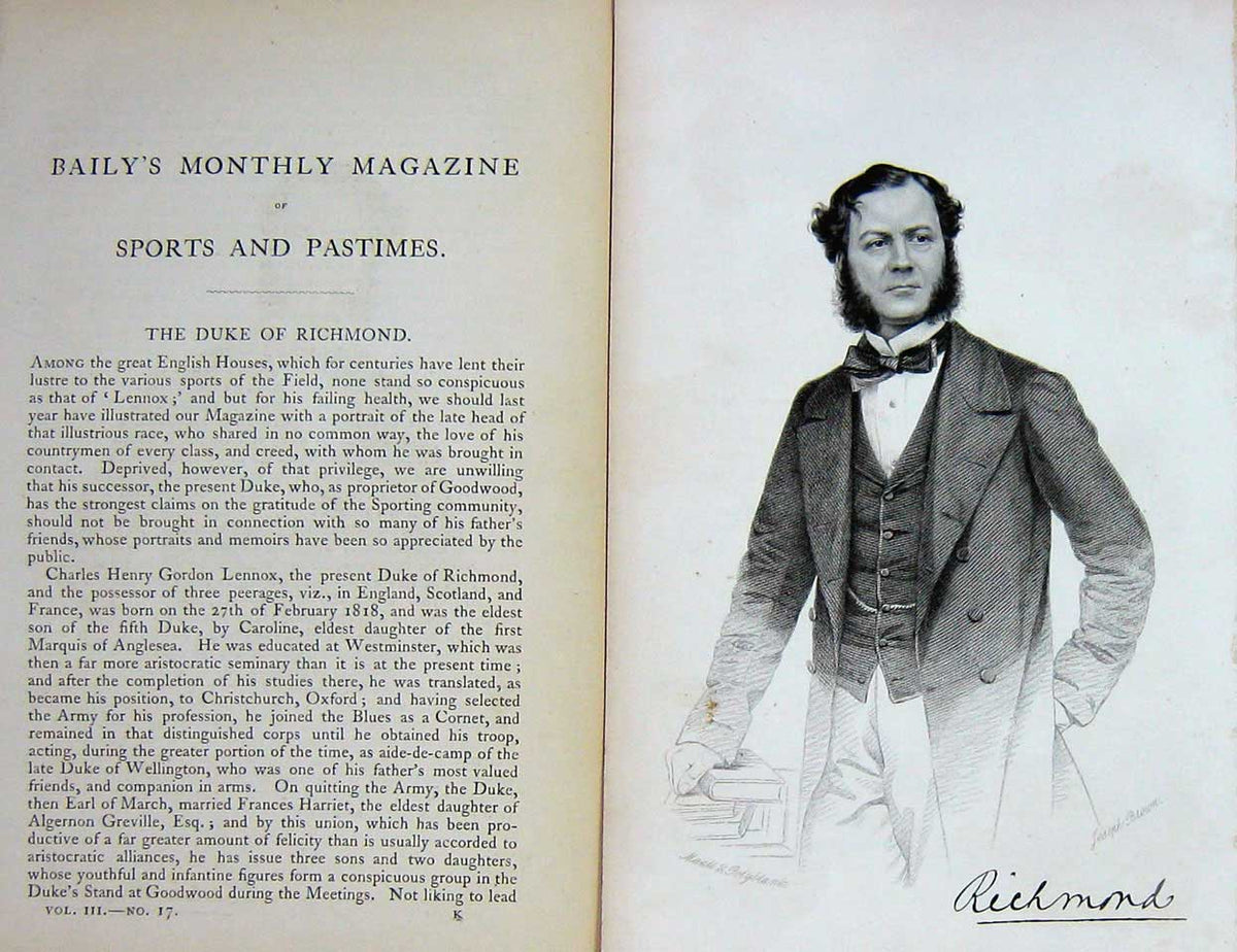 Original Old Antique Print Ref.726 1861 Portrait Duke Richmond Charles Lennox