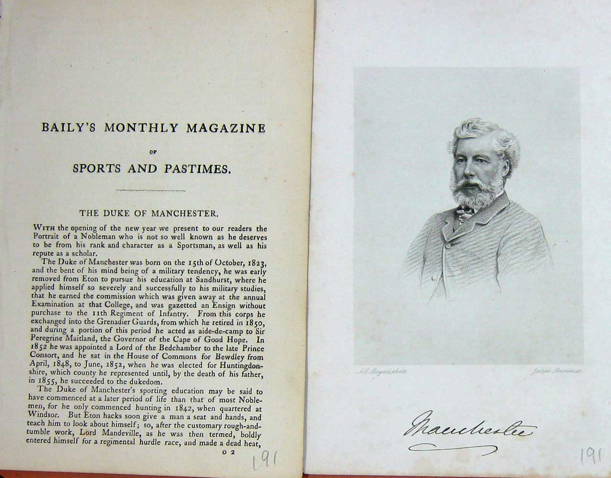 Original Old Antique Print 1868 Portrait Duke Manchester Nobleman Victorian