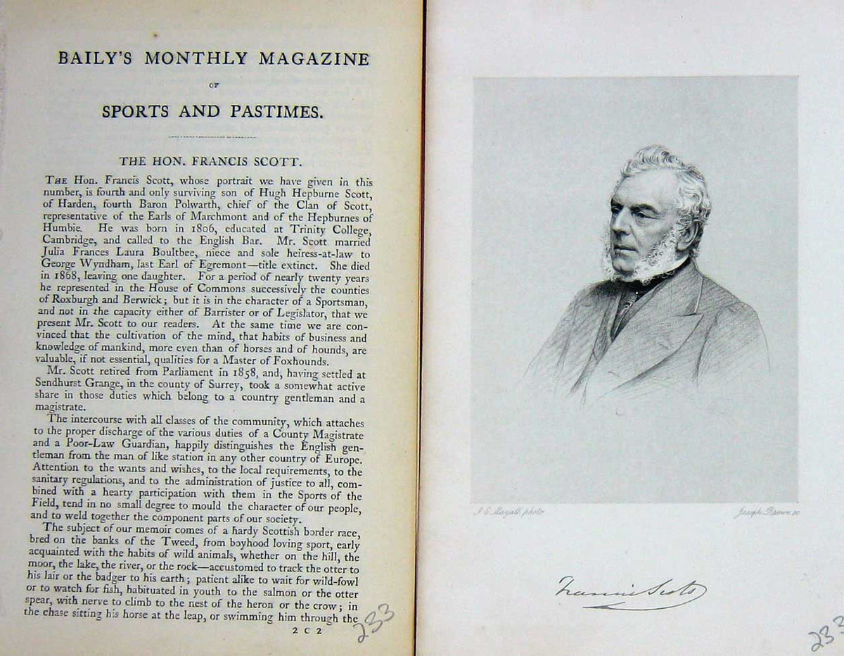 Original Old Antique Print 1872 Portrait Francis Scott House Commons Victorian