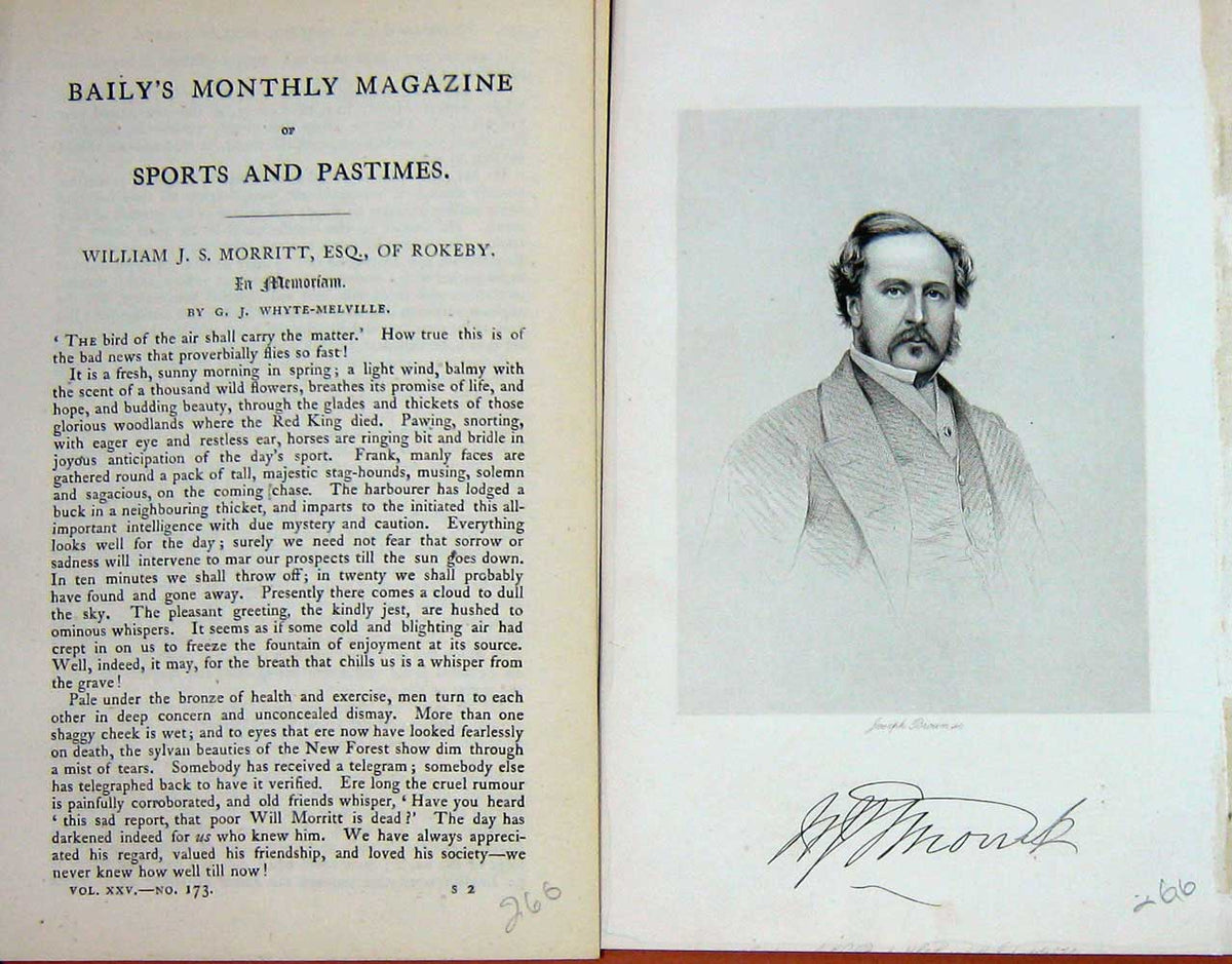Original Old Antique Print Ref.737 1874 Portrait William J.S Morritt Esq.Roke