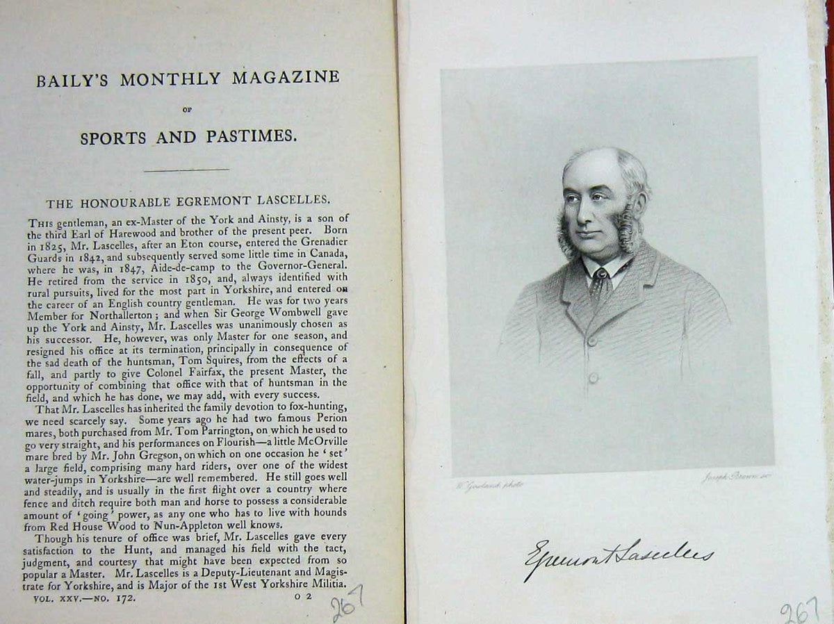 Original Old Antique Print Ref.738 1874 Portrait Honourable Egremont Lascelles