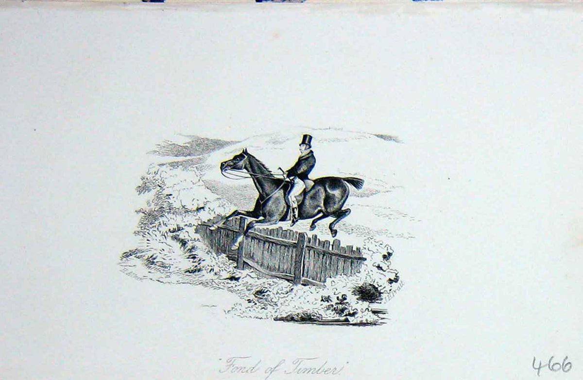 Old Antique Print Baily'S Magazine 1889 Horse Jumping Fence Hunting Sport 19th