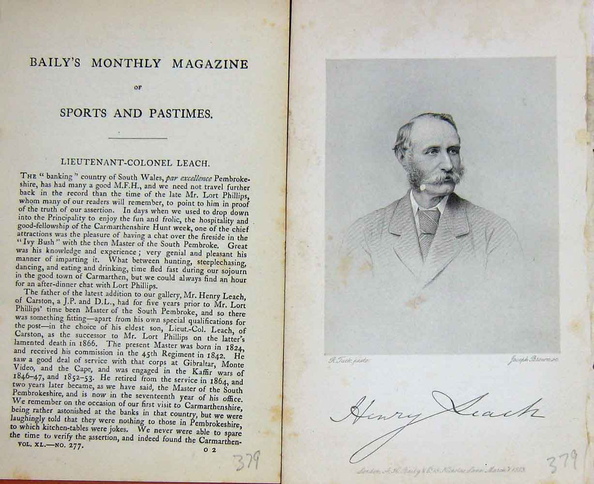 Original Old Antique Print Portrait 1883 Lieutenant-Colonel Leach Sports 19th