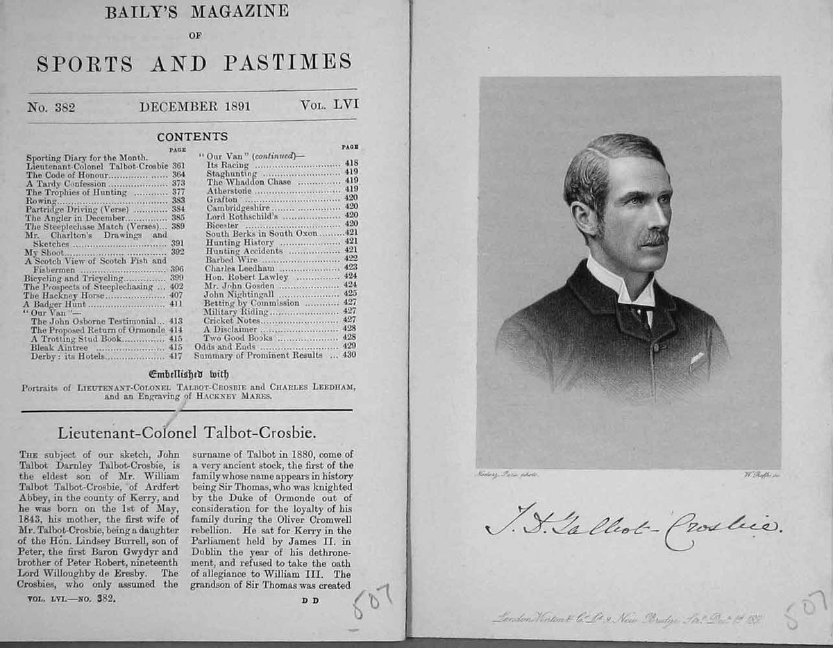 Original Old Antique Print Portrait 1891 Lieutenant-Colonel Talbot-Crosbie 19th