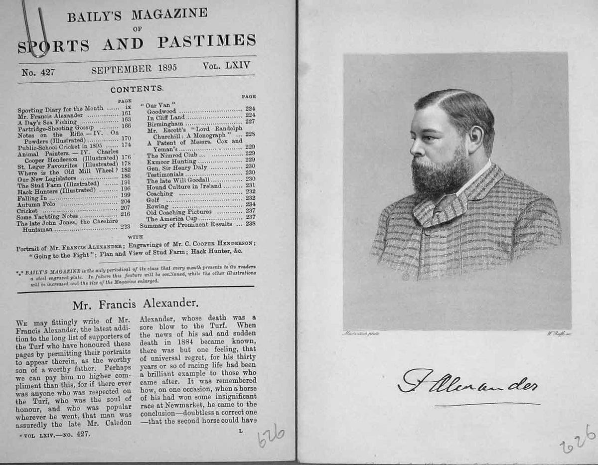 Original Old Antique Print Portrait 1895 Mr Francis Alexander Sportsman 19th