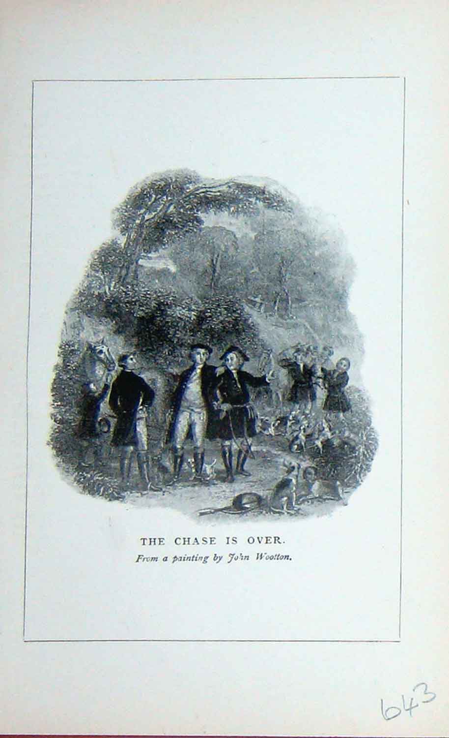 Original Old Antique Print 1895 Baily'S Magazine Men Hunting Sport Hounds Dog
