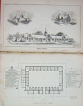 Original Old Antique Print Stud Farm Plan Horses Baily'S Magazine 1895 19th