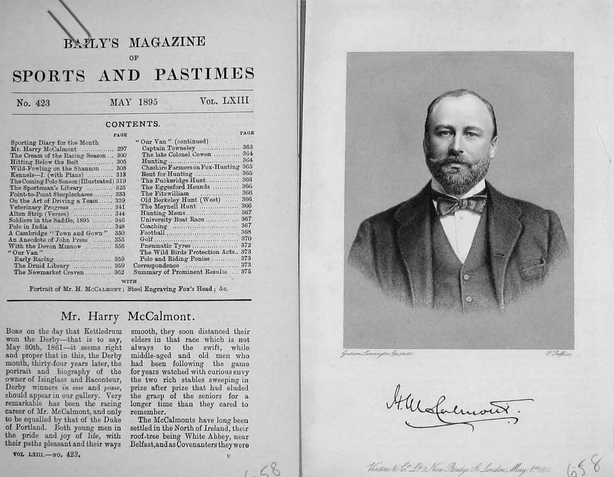 Original Old Antique Print Mr Harry Mccalmont Sportsman Portrait 1895 Victorian