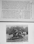 Original Old Antique Print Polo Ponies Sport Horses Men 1897 Baily'S Magazine
