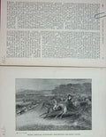 Original Old Antique Print Major General Wyndhams Fox Hounds Sport Hunting 1897