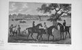 Original Old Antique Print Coursing Hatfield Horses Hunting Hounds Dogs 1897