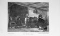 Original Old Antique Print Horses Shoeing Forge Blacksmith 1897 Dogs Chickens