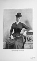 Original Old Antique Print Portrait 1896 Miss Foster Townsend Sportswoman 19th