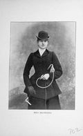 Original Old Antique Print Portrait 1896 Miss Browning Sportswoman Victorian