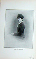 Original Old Antique Print Portrait 1896 Mrs Allan Gott Sportswoman Victorian