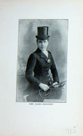 Original Old Antique Print Portrait 1896 Mrs James Hornsby Horsewoman Victorian
