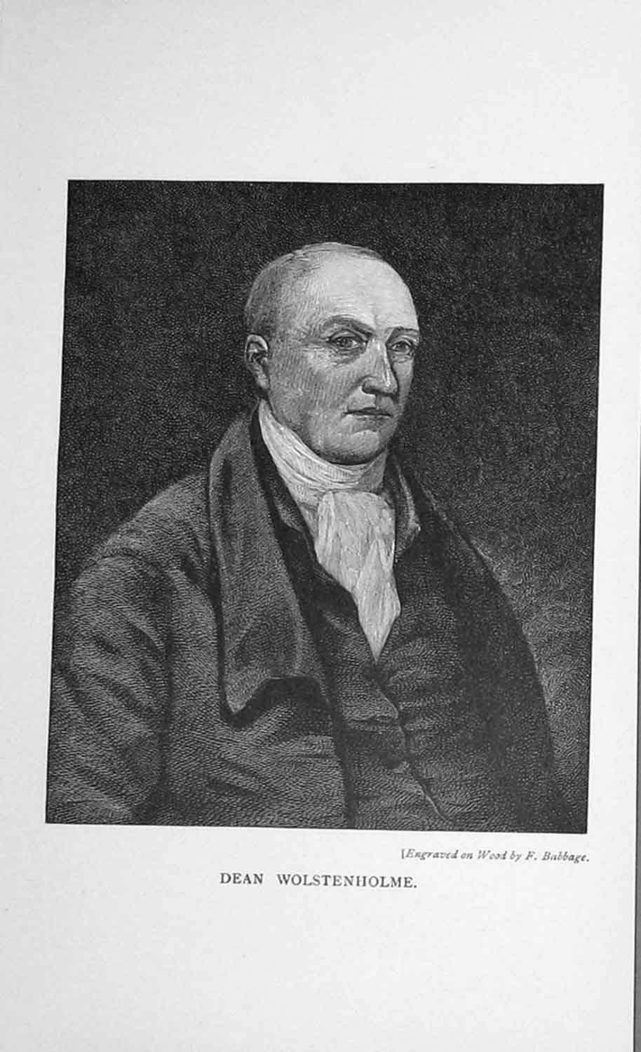 Original Old Antique Print Portrait 1896 Dean Wolstenholme Baily'S Victorian