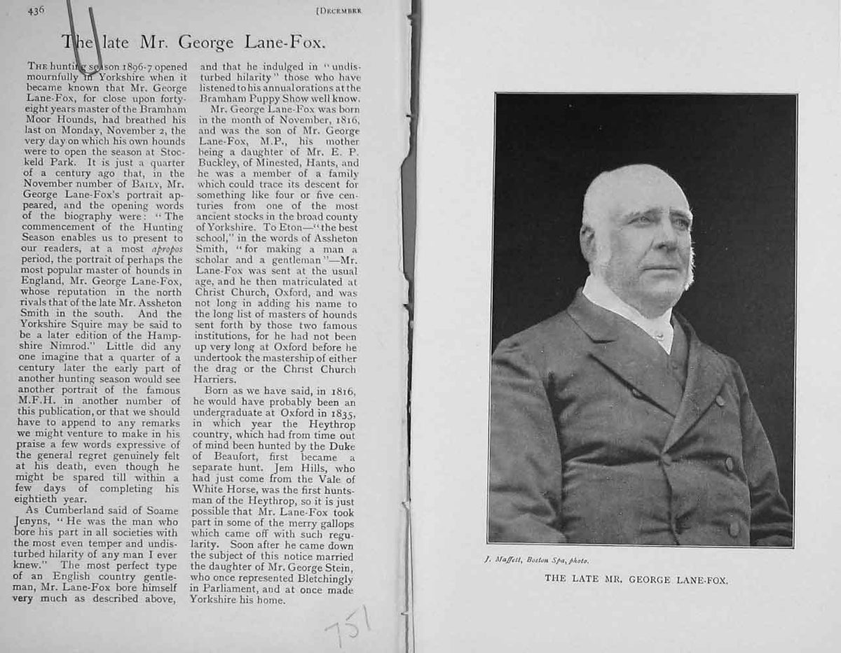 Original Old Antique Print Portrait 1896 Mr George Lane-Fox Photograph 19th