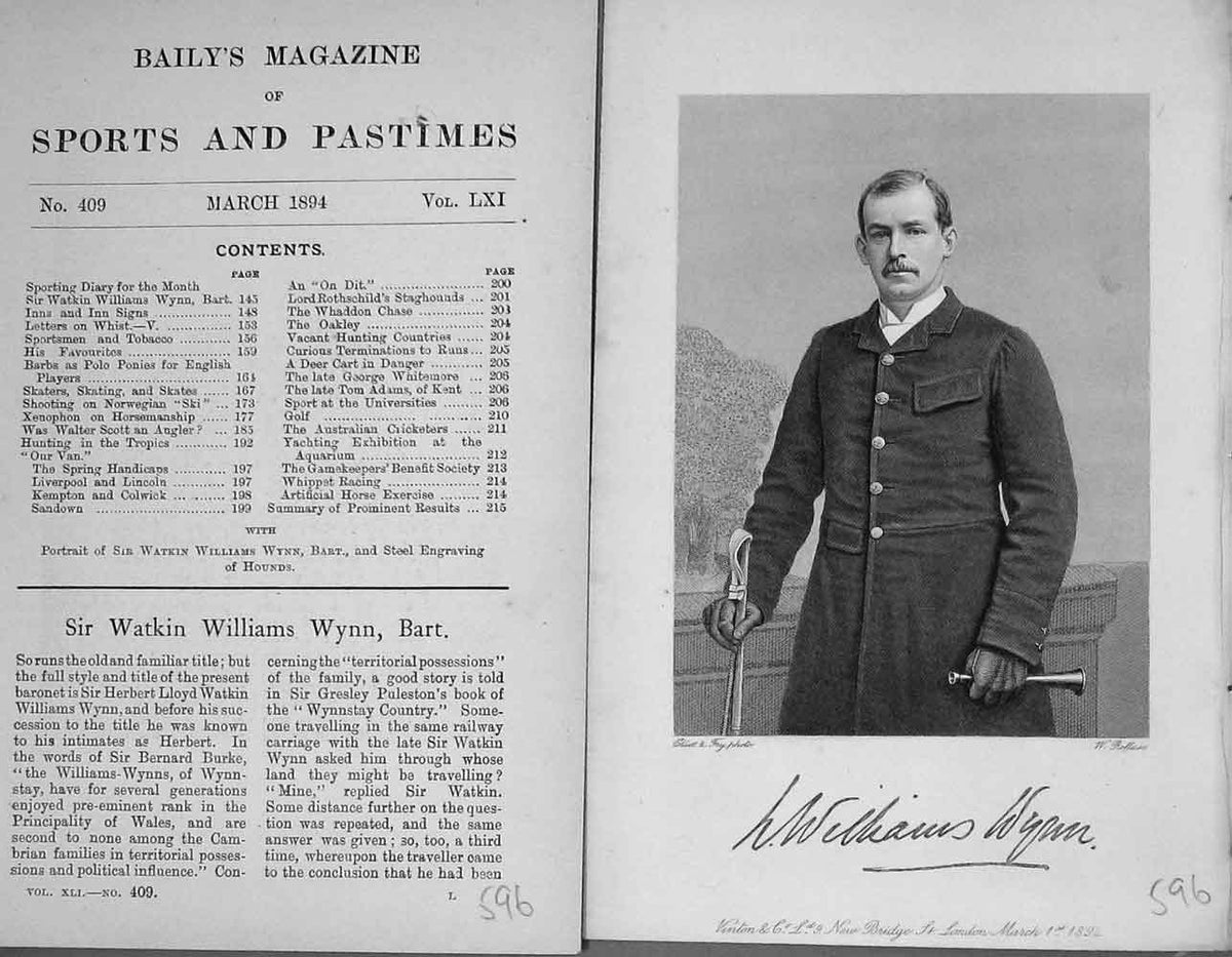 Original Old Antique Print Portrait 1894 Watkins Williams Wynn Bart Victorian