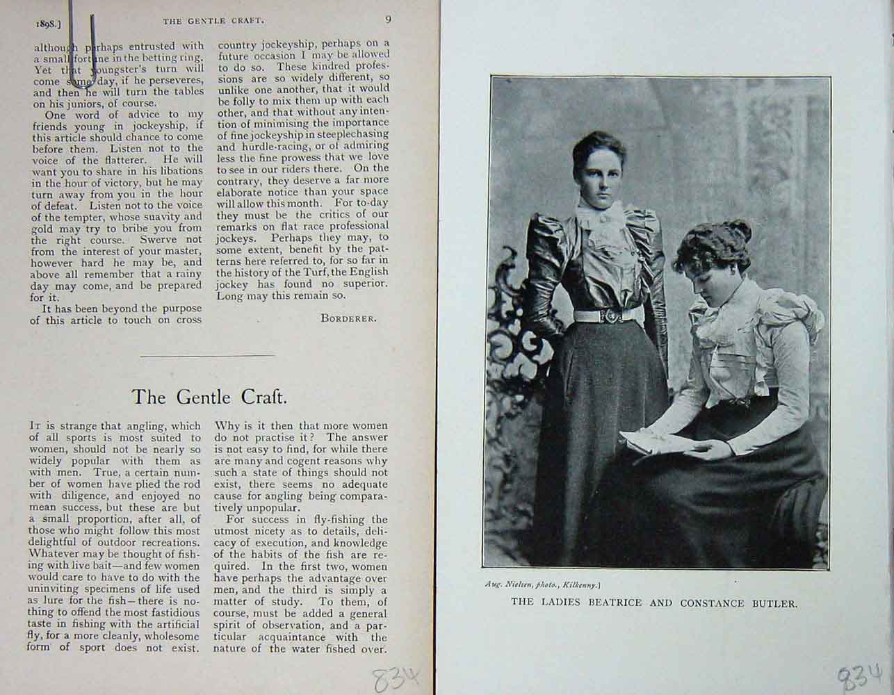 Original Old Antique Print Portrait 1898 Ladies Beatrice Constance Butler 19th