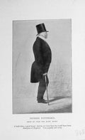 Original Old Antique Print Portrait 1898 Richard Tattersall Firm Sportsman 19th