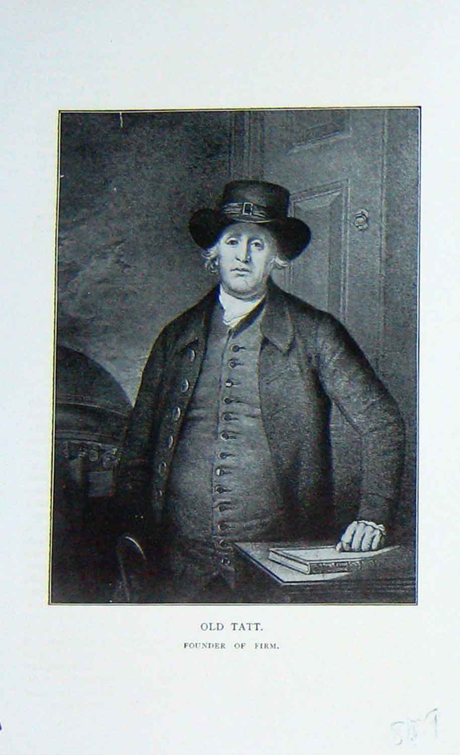 Original Old Antique Print Portrait 1898 Tatt Founder Firm Baily'S Victorian