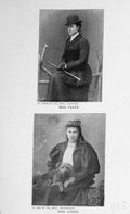 Original Old Antique Print Portrait 1898 Miss Parke Guest Sportswomen Victorian