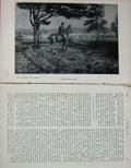 Old Antique Print Heather Fox Hunting Man Horse Hounds Sport Baily'S 1898 19th