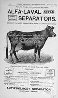 Old Antique Print 1899 Advertisement Alfa-Laval Separators Aktiebolaget 19th