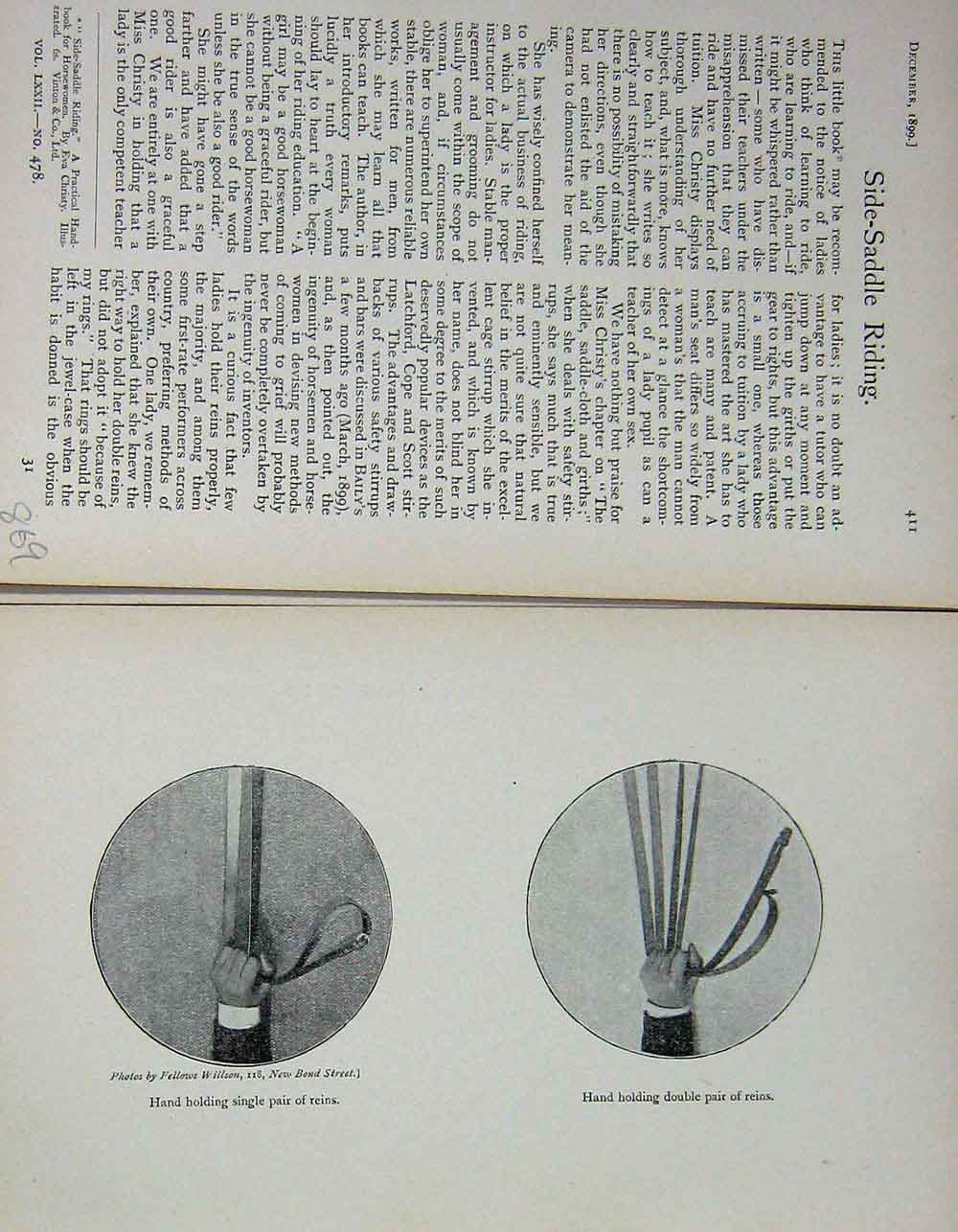 Original Old Antique Print 1899 Horse Riding Reins Poem Foxhunter'S Widow Sport