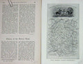 Original Old Antique Print 1899 Map Meets Belvoir Hounds Hunting Leicestershire
