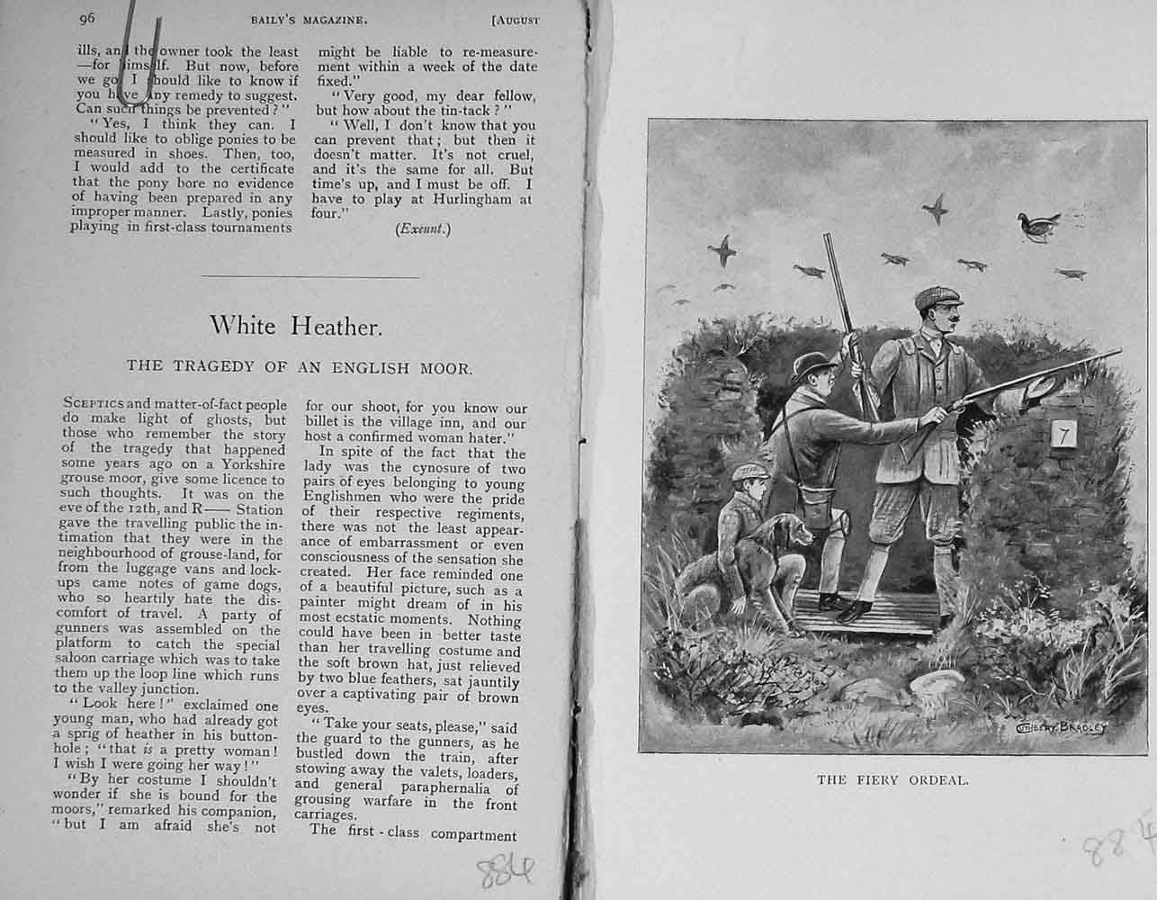 Original Old Antique Print 1899 Hunting Shooting Men Dogs Birds 19th