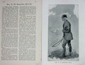 Original Old Antique Print 1901 Portrait Rev E.M Reyns Huntsman Sport Victorian