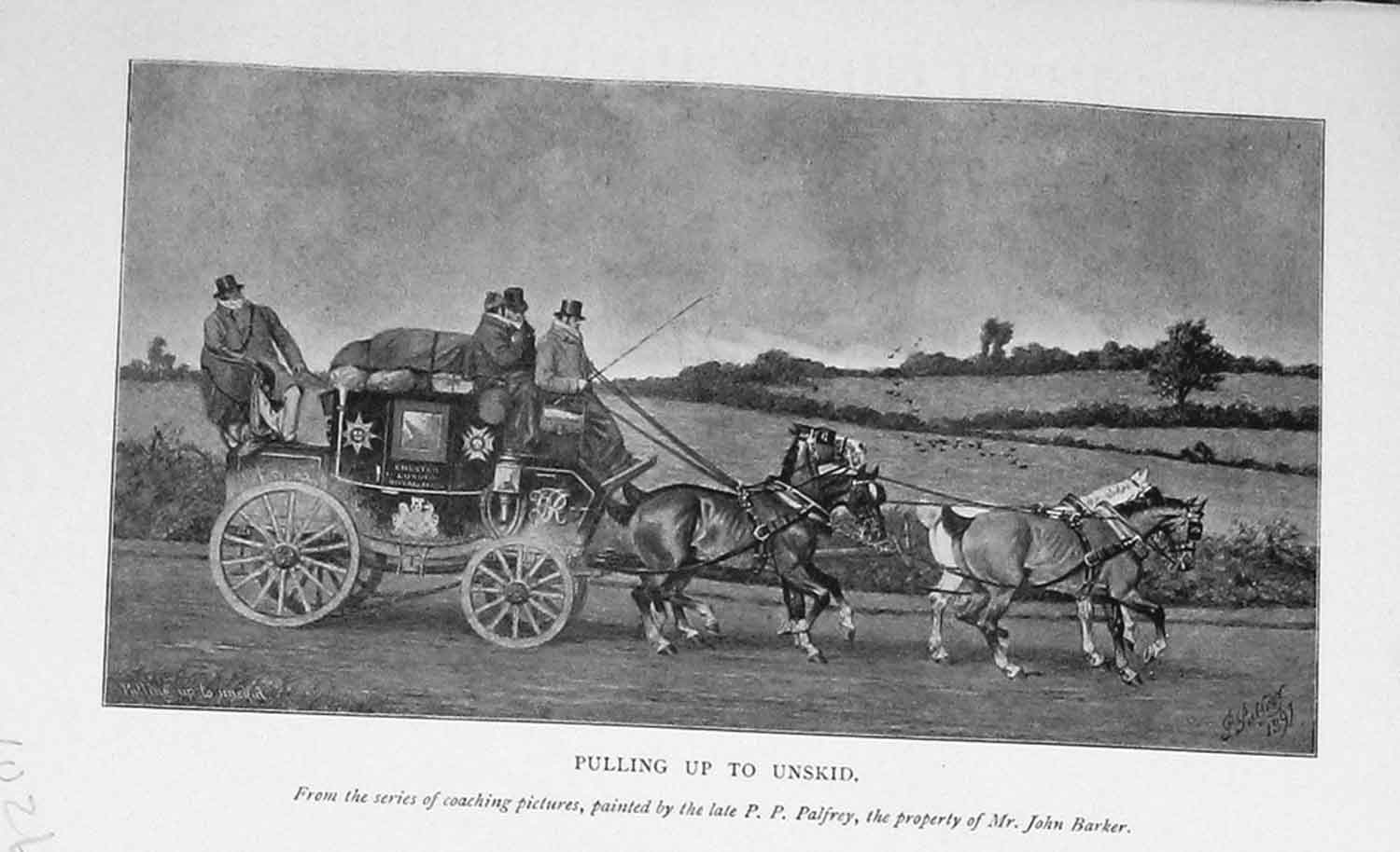 Old Antique Print 1902 Horses Carriage Chester London Royal Mail Coach 20th
